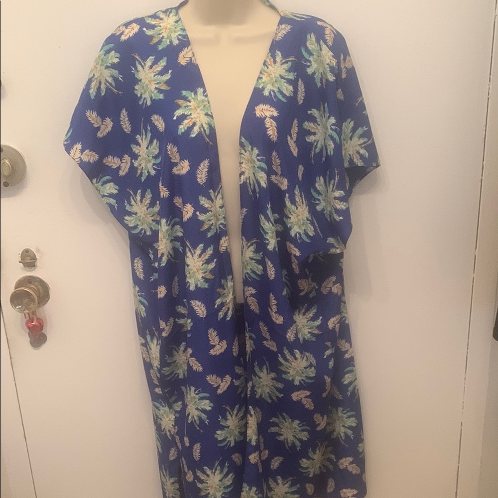 Blue Floral Swim Coverup